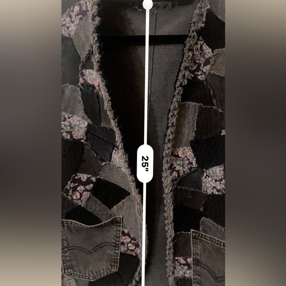 Boho jean vest size M/L grunge - Picture 10 of 16